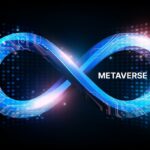 Metaverse technology concept and Virtual space with abstract Infinity Symbol
