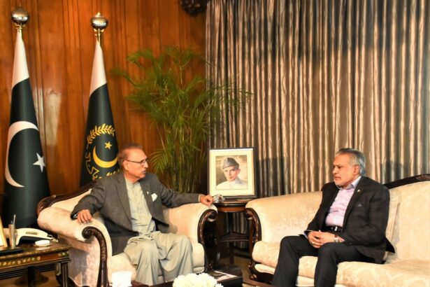 President Arif Alvi is contacted by Finance Minister Ishaq Dar